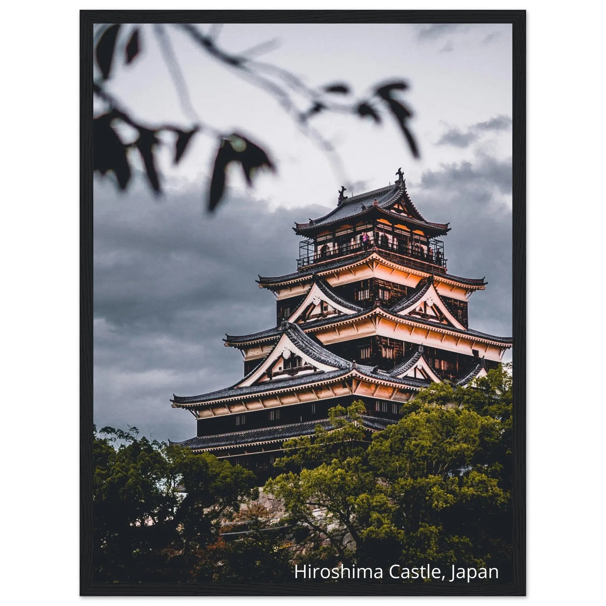 “Premium 🌿Earth-Conscious Pine Wall Art” - Architecture Collections: Hiroshima Castle, Japan - Canvas Wiggle