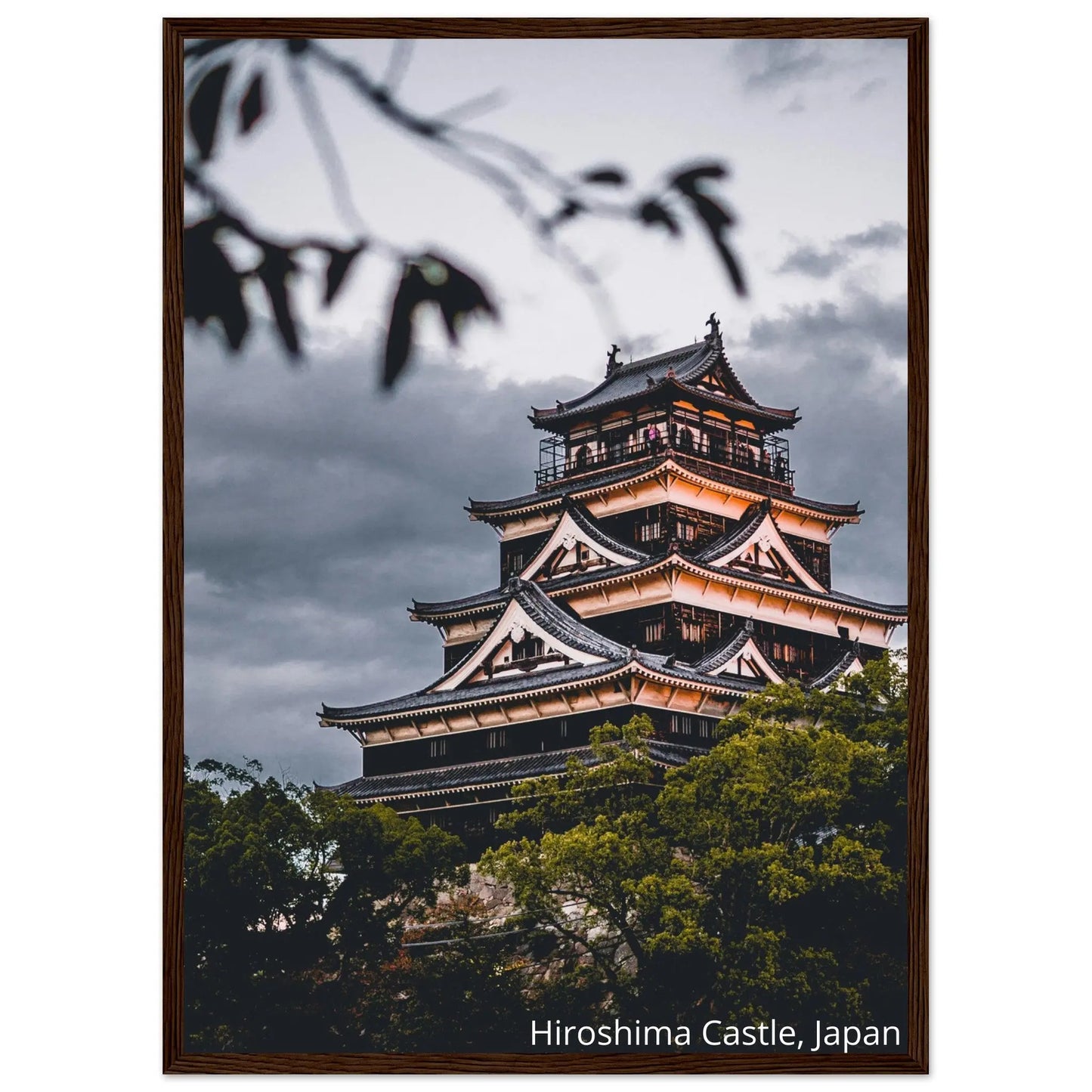 “Premium 🌿Earth-Conscious Pine Wall Art” - Architecture Collections: Hiroshima Castle, Japan - Canvas Wiggle