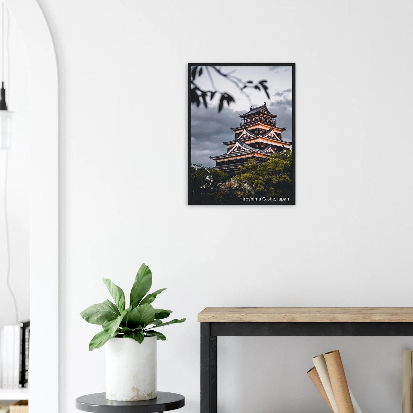 “Premium 🌿Earth-Conscious Pine Wall Art” - Architecture Collections: Hiroshima Castle, Japan - Canvas Wiggle