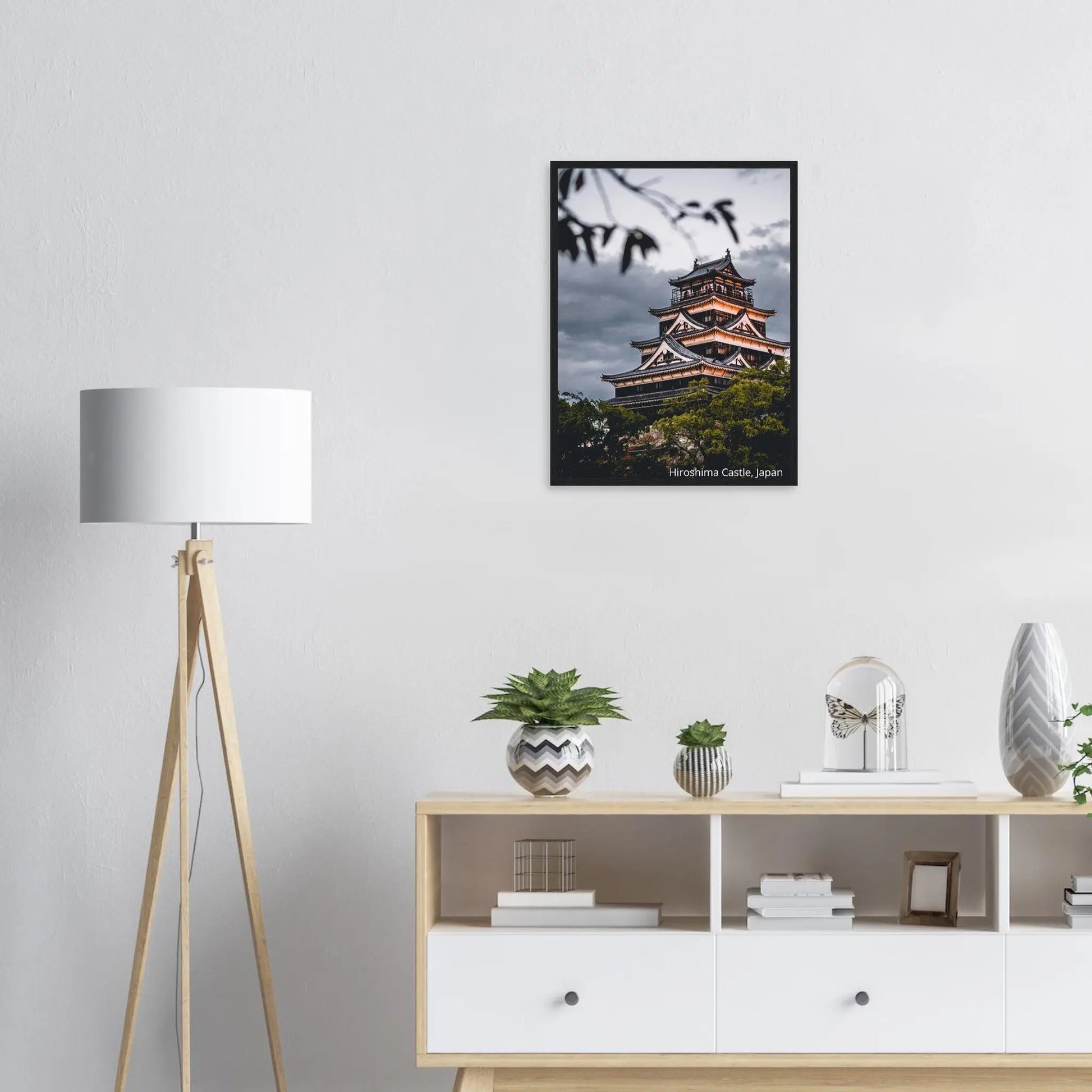 “Premium 🌿Earth-Conscious Pine Wall Art” - Architecture Collections: Hiroshima Castle, Japan - Canvas Wiggle