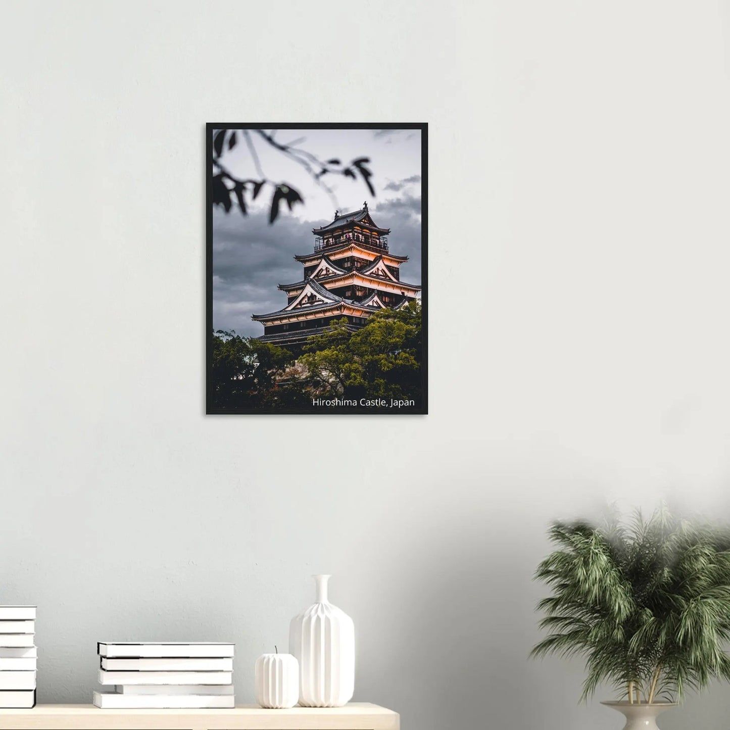 “Premium 🌿Earth-Conscious Pine Wall Art” - Architecture Collections: Hiroshima Castle, Japan - Canvas Wiggle