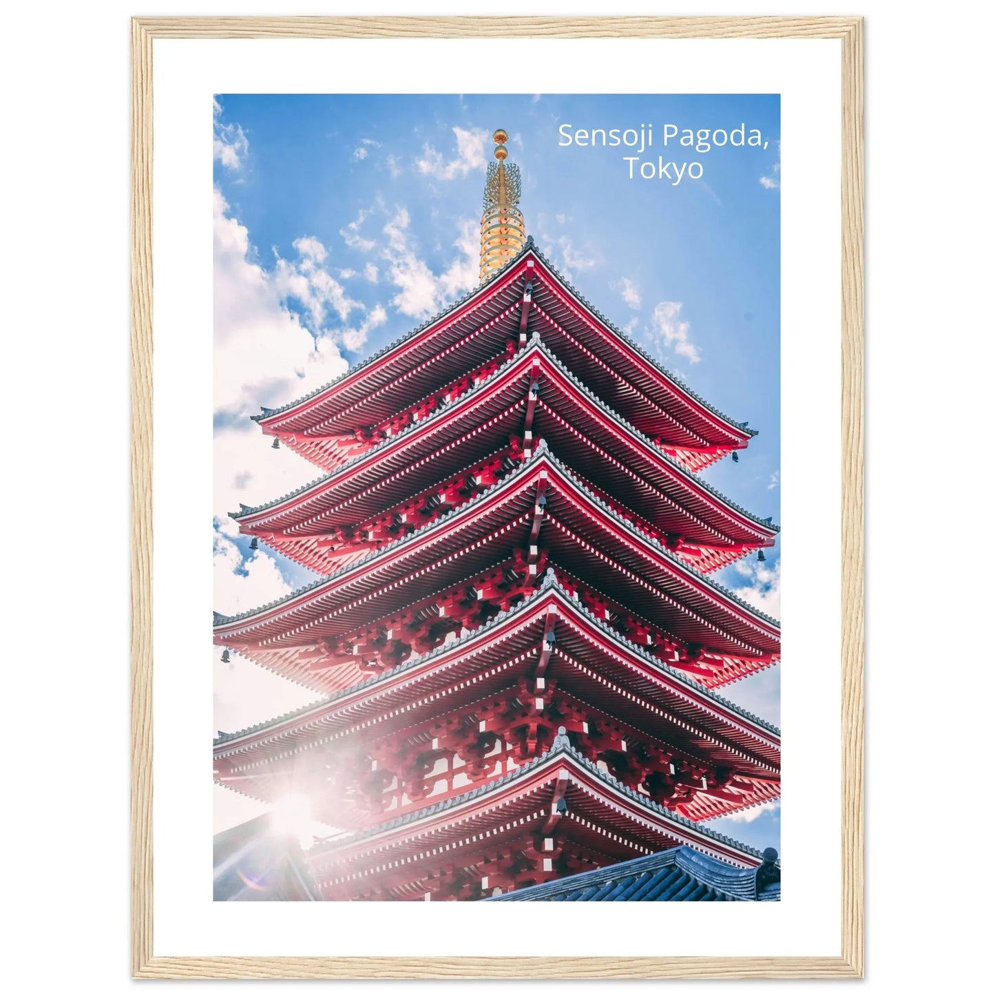 “Premium 🌿Earth-Conscious Pine Wall Art” - Architecture Collections: Sensoji Pagoda, Tokyo, Japan - Canvas Wiggle