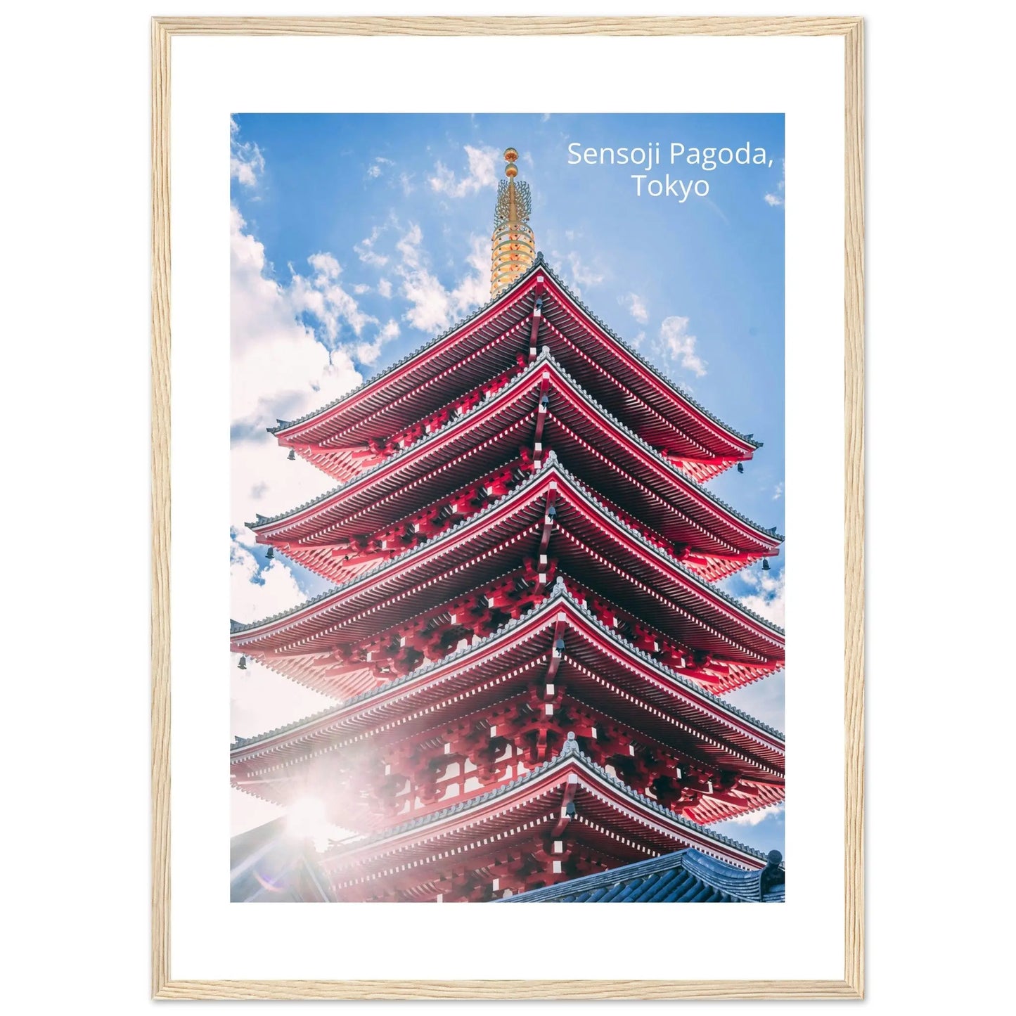 “Premium 🌿Earth-Conscious Pine Wall Art” - Architecture Collections: Sensoji Pagoda, Tokyo, Japan - Canvas Wiggle