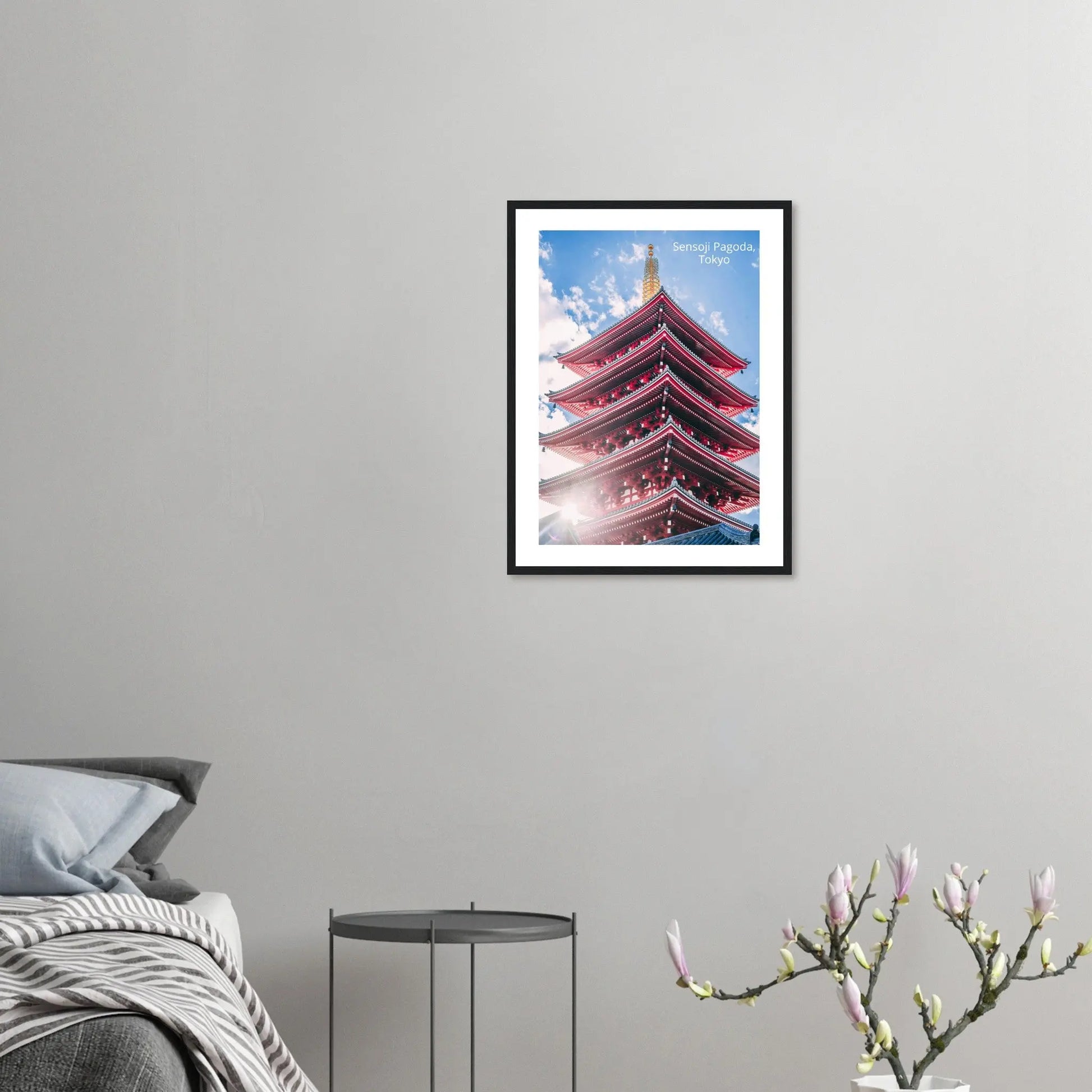 “Premium 🌿Earth-Conscious Pine Wall Art” - Architecture Collections: Sensoji Pagoda, Tokyo, Japan - Canvas Wiggle