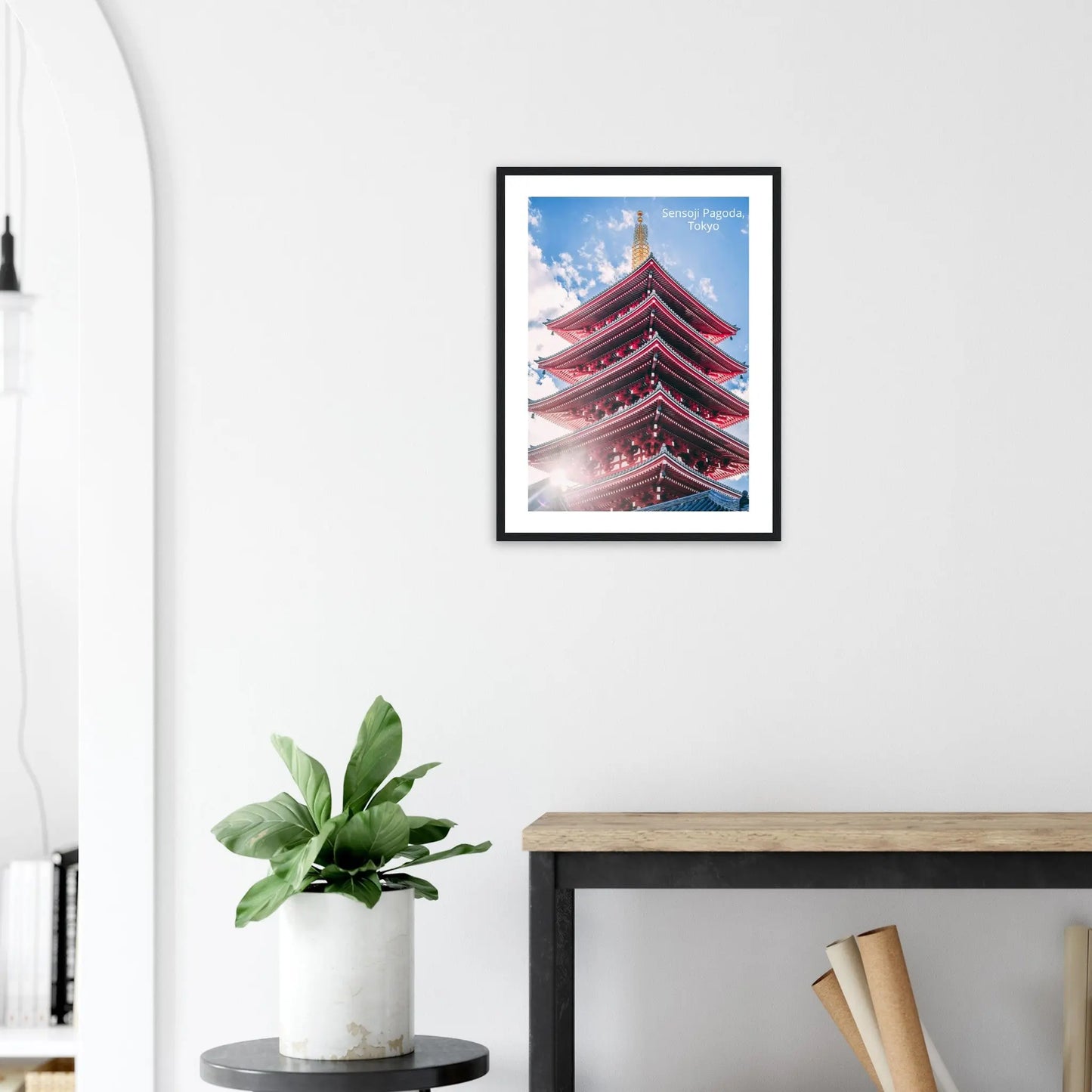 “Premium 🌿Earth-Conscious Pine Wall Art” - Architecture Collections: Sensoji Pagoda, Tokyo, Japan - Canvas Wiggle