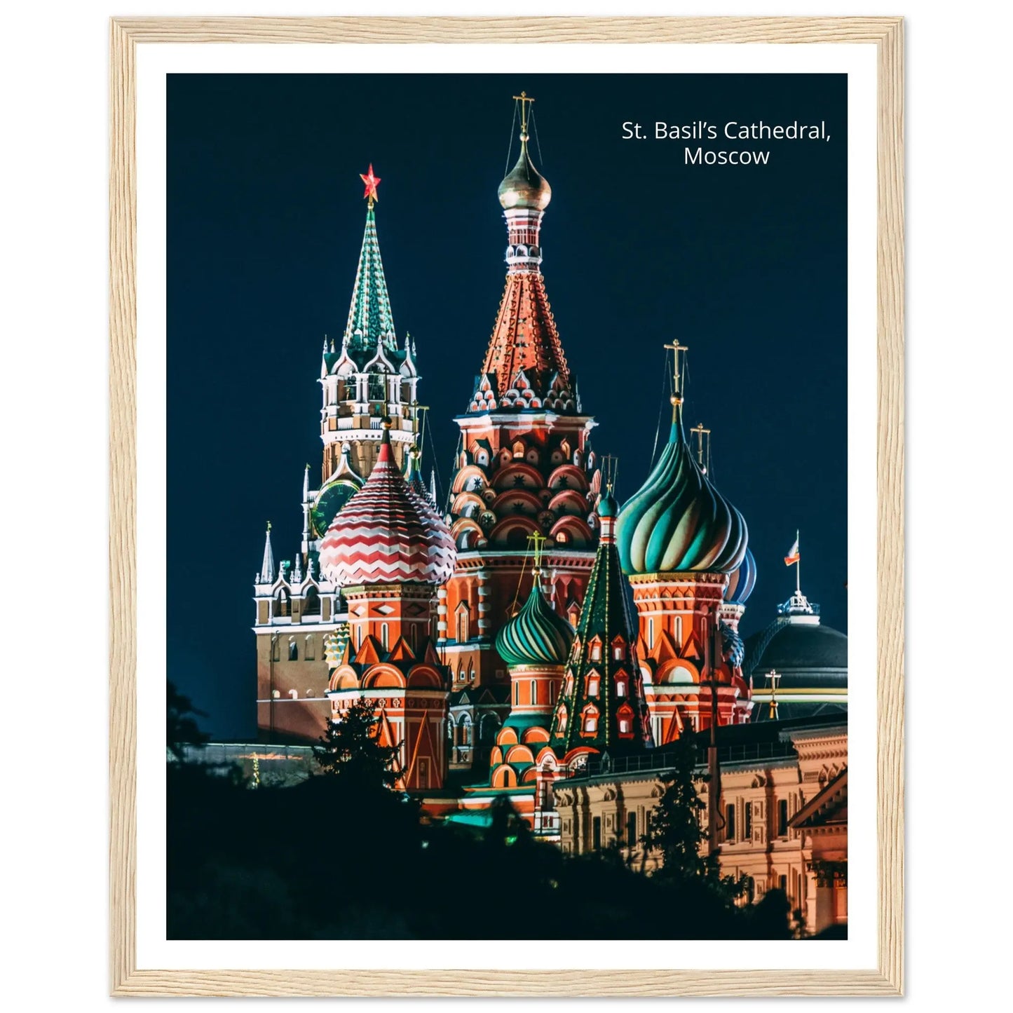 “Premium 🌿Earth-Conscious Pine Wall Art” - Architecture Collections: St. Basil's Cathedral, Moscow - Canvas Wiggle