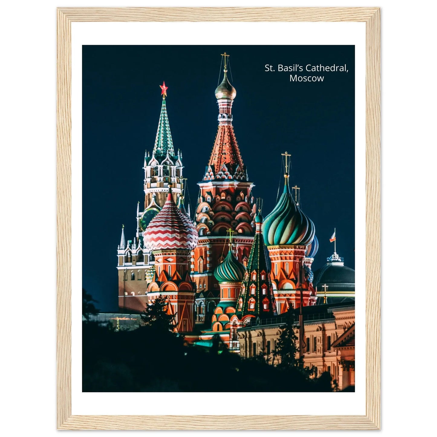 “Premium 🌿Earth-Conscious Pine Wall Art” - Architecture Collections: St. Basil's Cathedral, Moscow - Canvas Wiggle