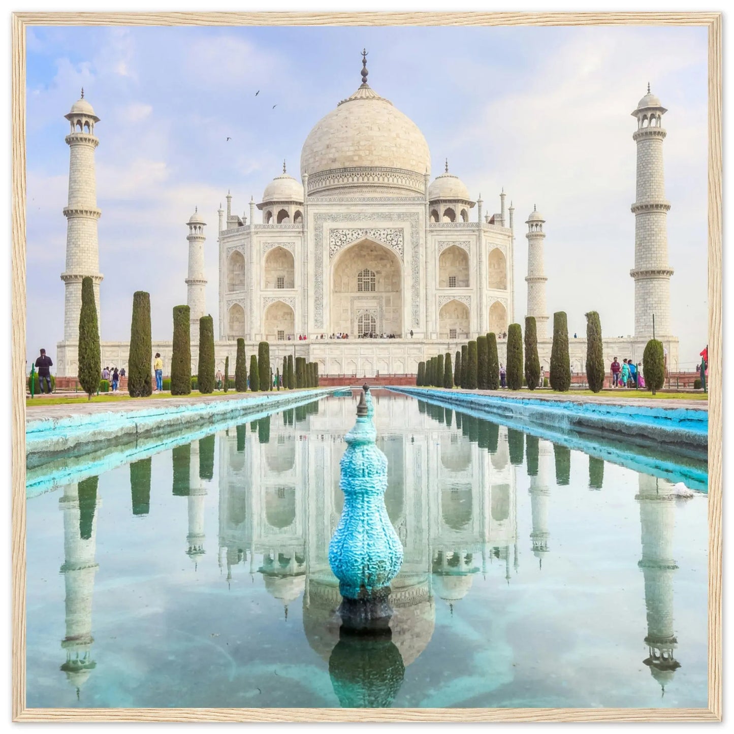 “Premium 🌿Earth-Conscious Pine Wall Art” - Architecture Collections: Taj Mahal, Agra, India - Canvas Wiggle