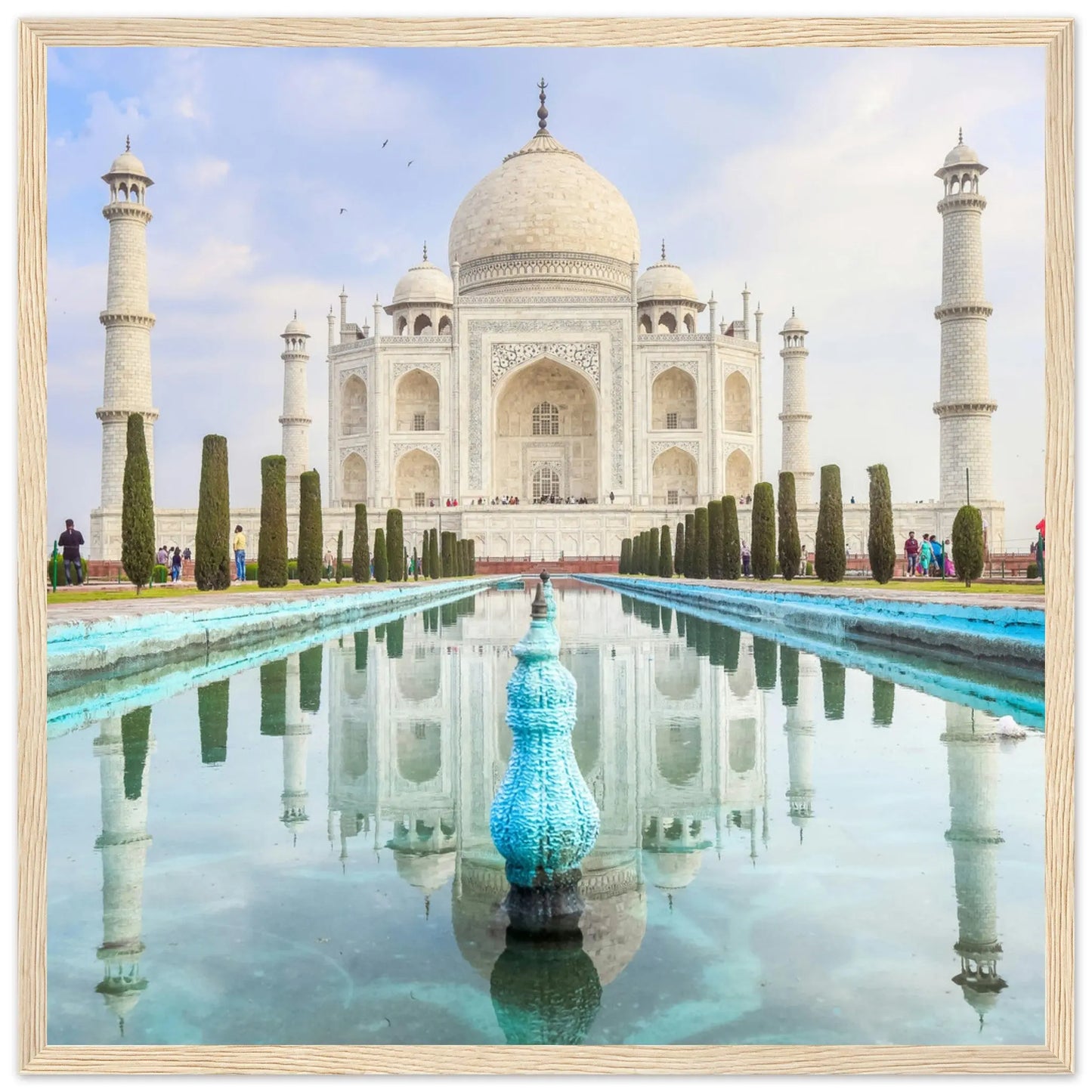 “Premium 🌿Earth-Conscious Pine Wall Art” - Architecture Collections: Taj Mahal, Agra, India - Canvas Wiggle