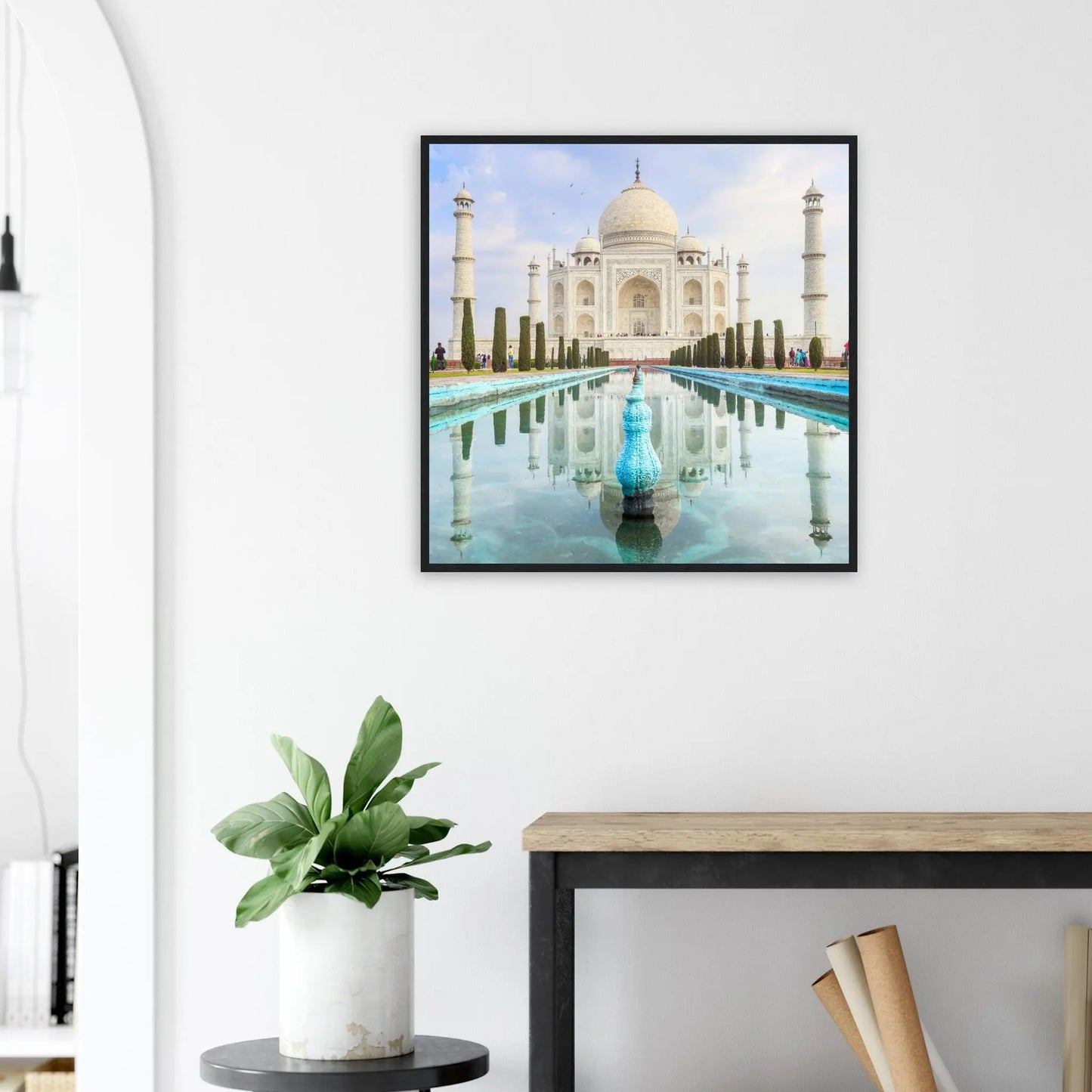 “Premium 🌿Earth-Conscious Pine Wall Art” - Architecture Collections: Taj Mahal, Agra, India - Canvas Wiggle