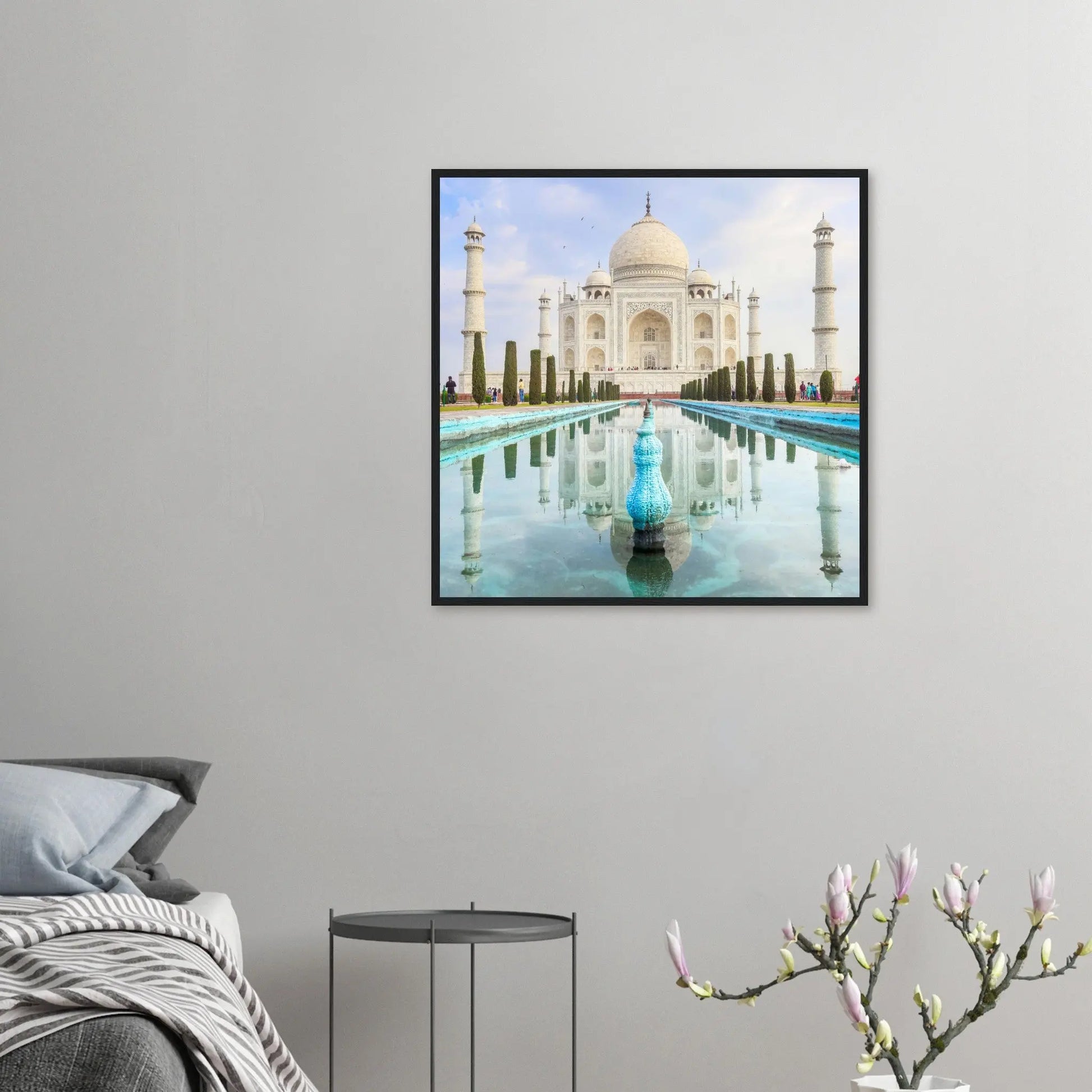 “Premium 🌿Earth-Conscious Pine Wall Art” - Architecture Collections: Taj Mahal, Agra, India - Canvas Wiggle