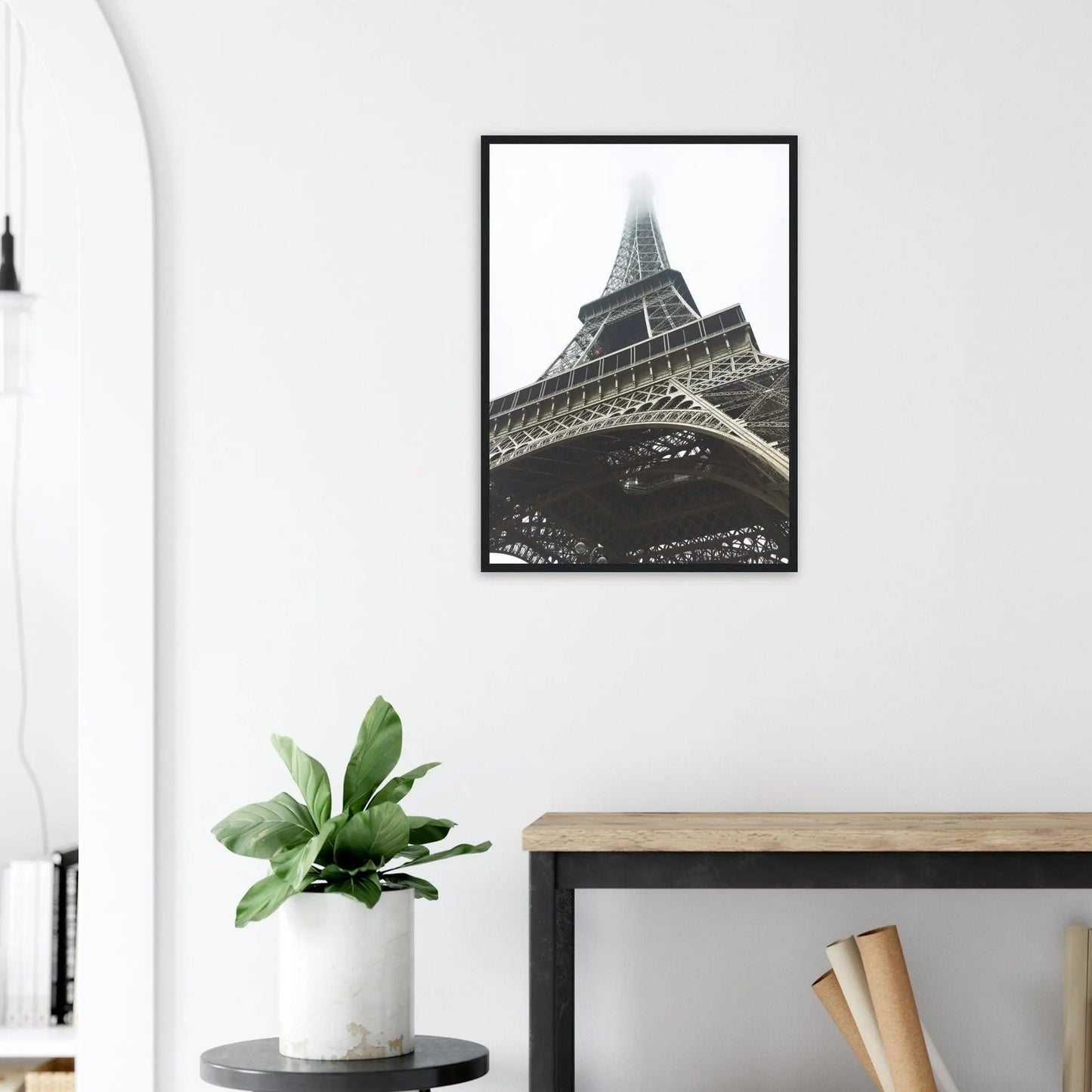 “Premium 🌿Earth-Conscious Pine Wall Art” - Architecture Collections: The Eiffel Tower from above. Paris, France - Canvas Wiggle