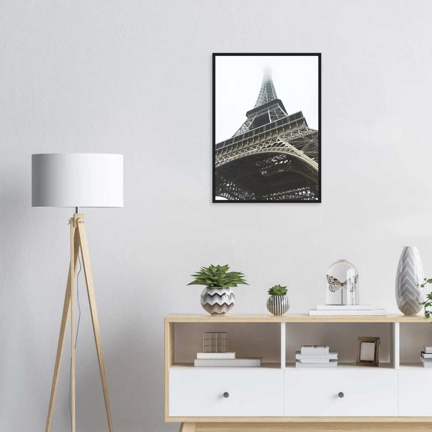 “Premium 🌿Earth-Conscious Pine Wall Art” - Architecture Collections: The Eiffel Tower from above. Paris, France - Canvas Wiggle