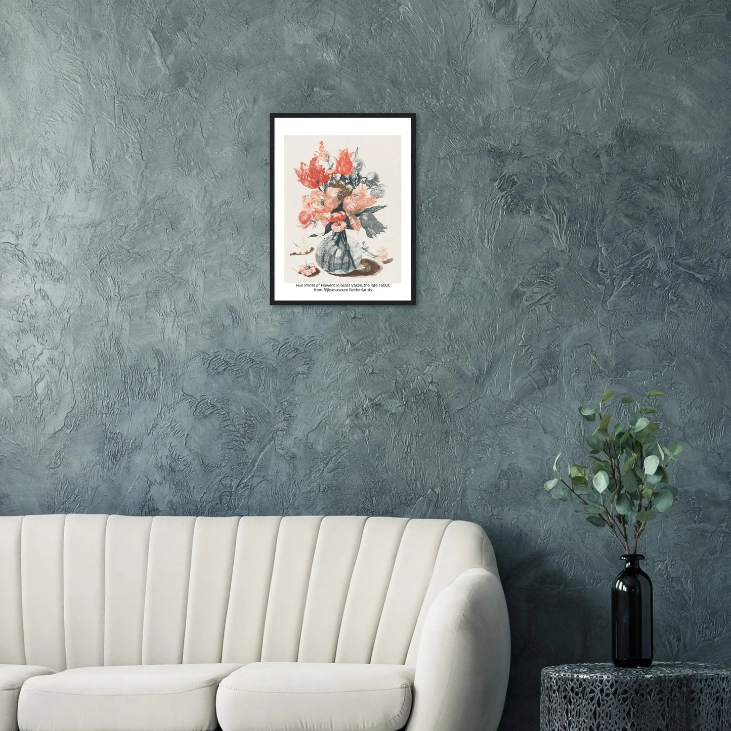 “Premium 🌿Earth-Conscious Pine Wall Art” - Classic Oil Painting, Bird and Flower Collections: Five Prints of Flowers in Glass Vases, the late 1600s from Rijksmuseum Netherlands - Canvas Wiggle