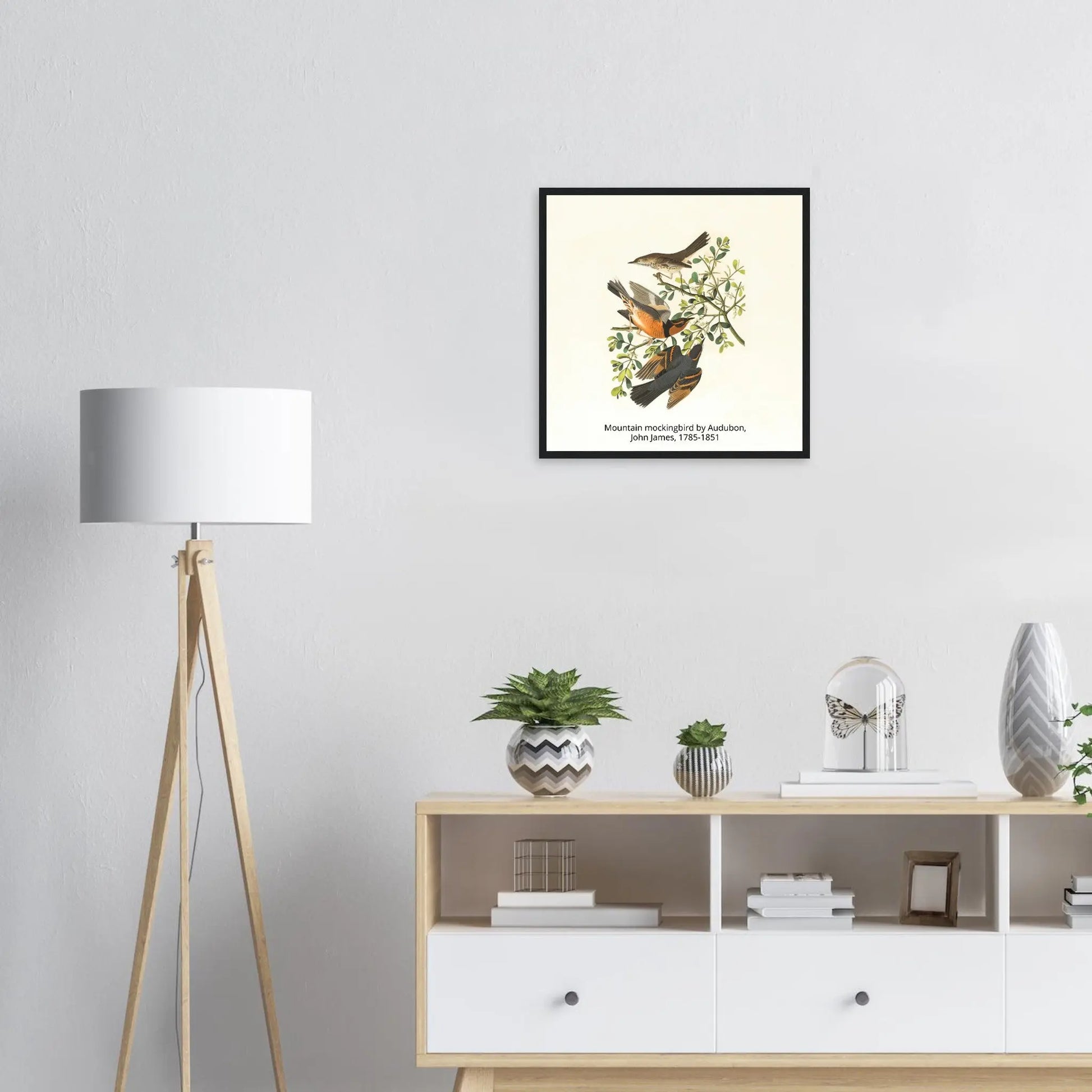 “Premium 🌿Earth-Conscious Pine Wall Art” - Classic Oil Painting, Bird and Flower Collections: Mountain Mockingbird by Audubon, John James, 1785-1851 - Canvas Wiggle