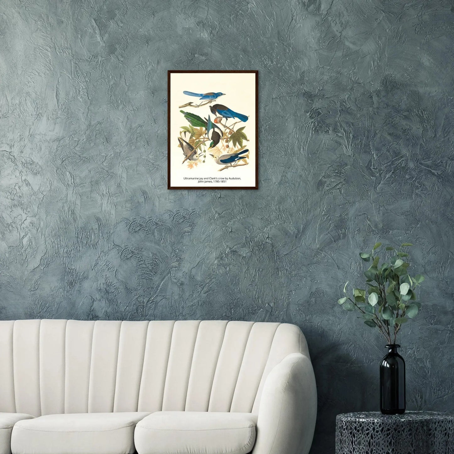 “Premium 🌿Earth-Conscious Pine Wall Art” - Classic Oil Painting, Bird and Flower Collections: Ultramarine jay and Clark's crow by Audubon, John James, 1785-1851 - Canvas Wiggle