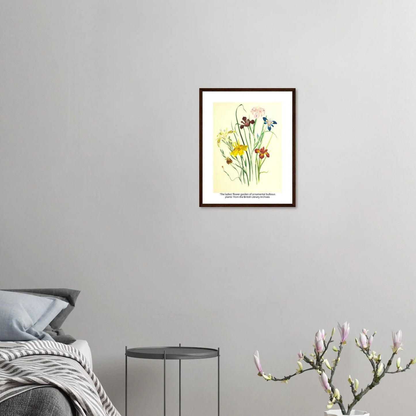 “Premium 🌿Earth-Conscious Pine Wall Art” - Classic Oil Painting, Bird and Flower Collections: 'The ladies' flower garden of ornamental bulbous plants' - Canvas Wiggle