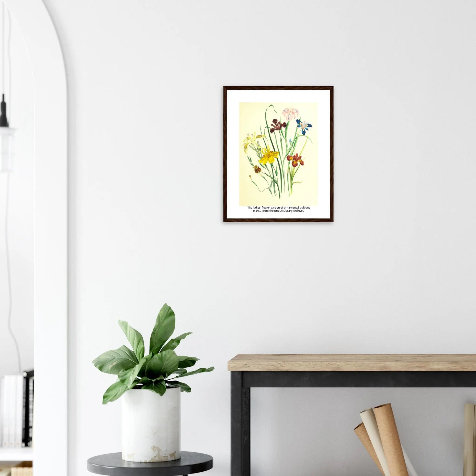 “Premium 🌿Earth-Conscious Pine Wall Art” - Classic Oil Painting, Bird and Flower Collections: 'The ladies' flower garden of ornamental bulbous plants' - Canvas Wiggle