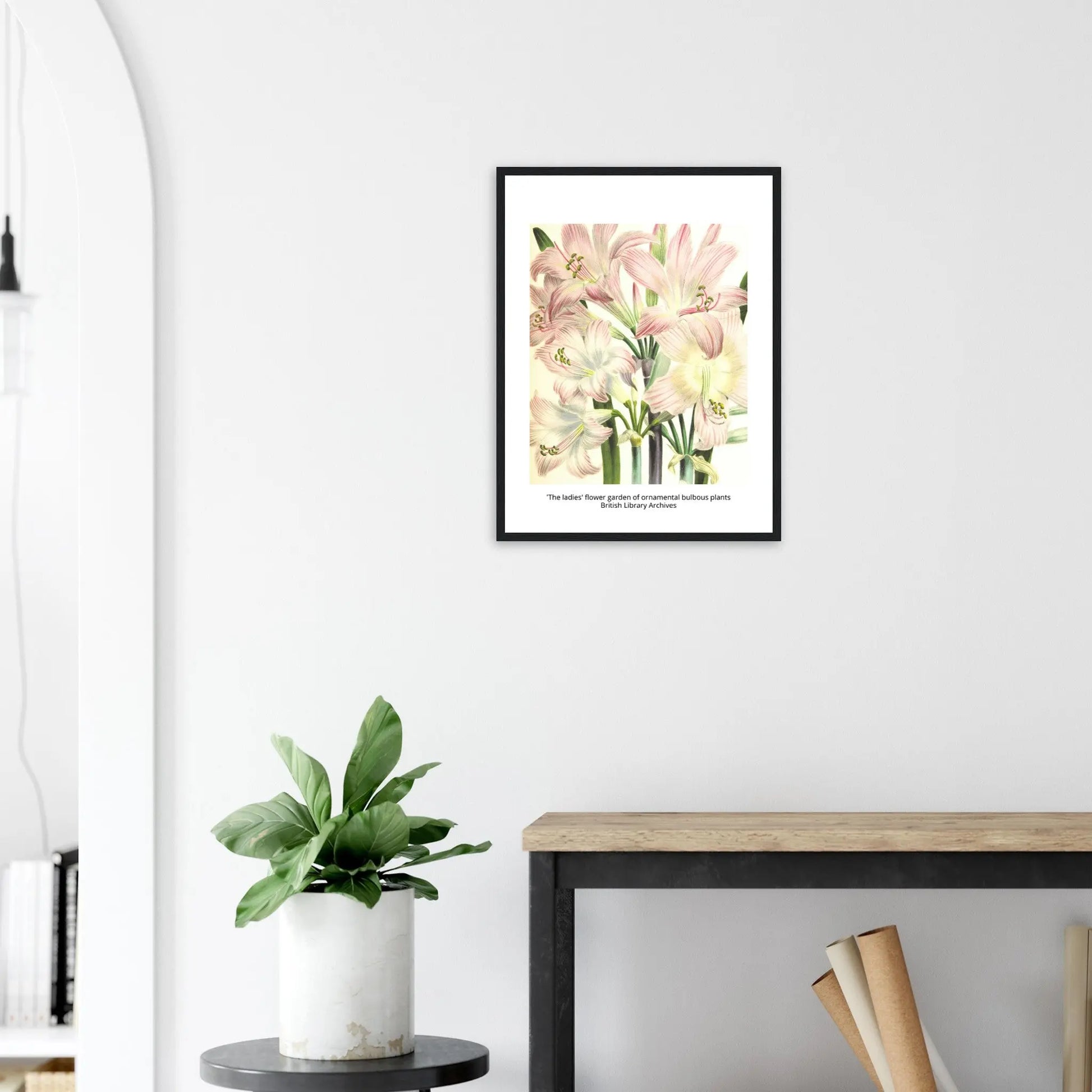 “Premium 🌿Earth-Conscious Pine Wall Art” - Classic Oil Painting, Bird and Flower Collections: 'The ladies' flower garden of ornamental bulbous plants' - Canvas Wiggle