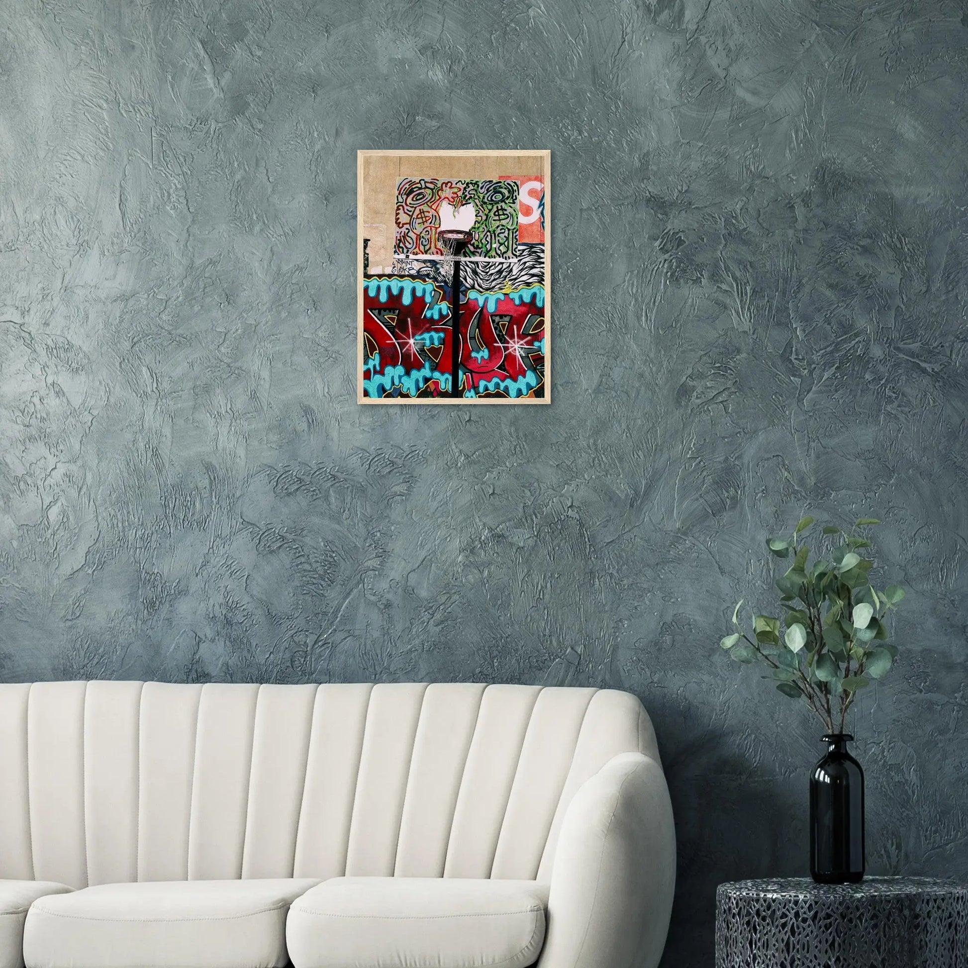 “Premium 🌿Earth-Conscious Pine Wall Art” - Graffiti Collections: Basketball Court - Canvas Wiggle