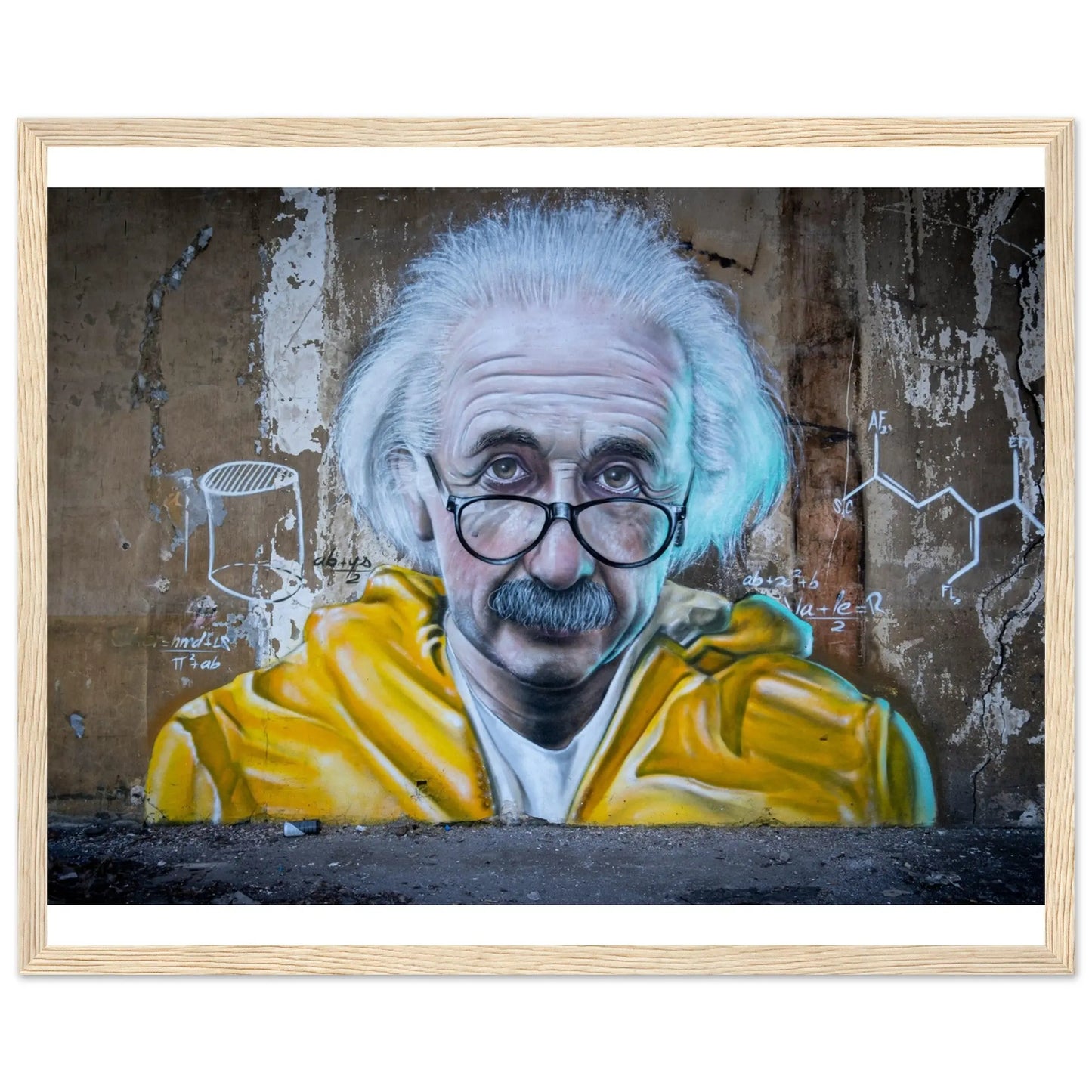 “Premium 🌿Earth-Conscious Pine Wall Art” - Graffiti Collections: Einstein - Canvas Wiggle