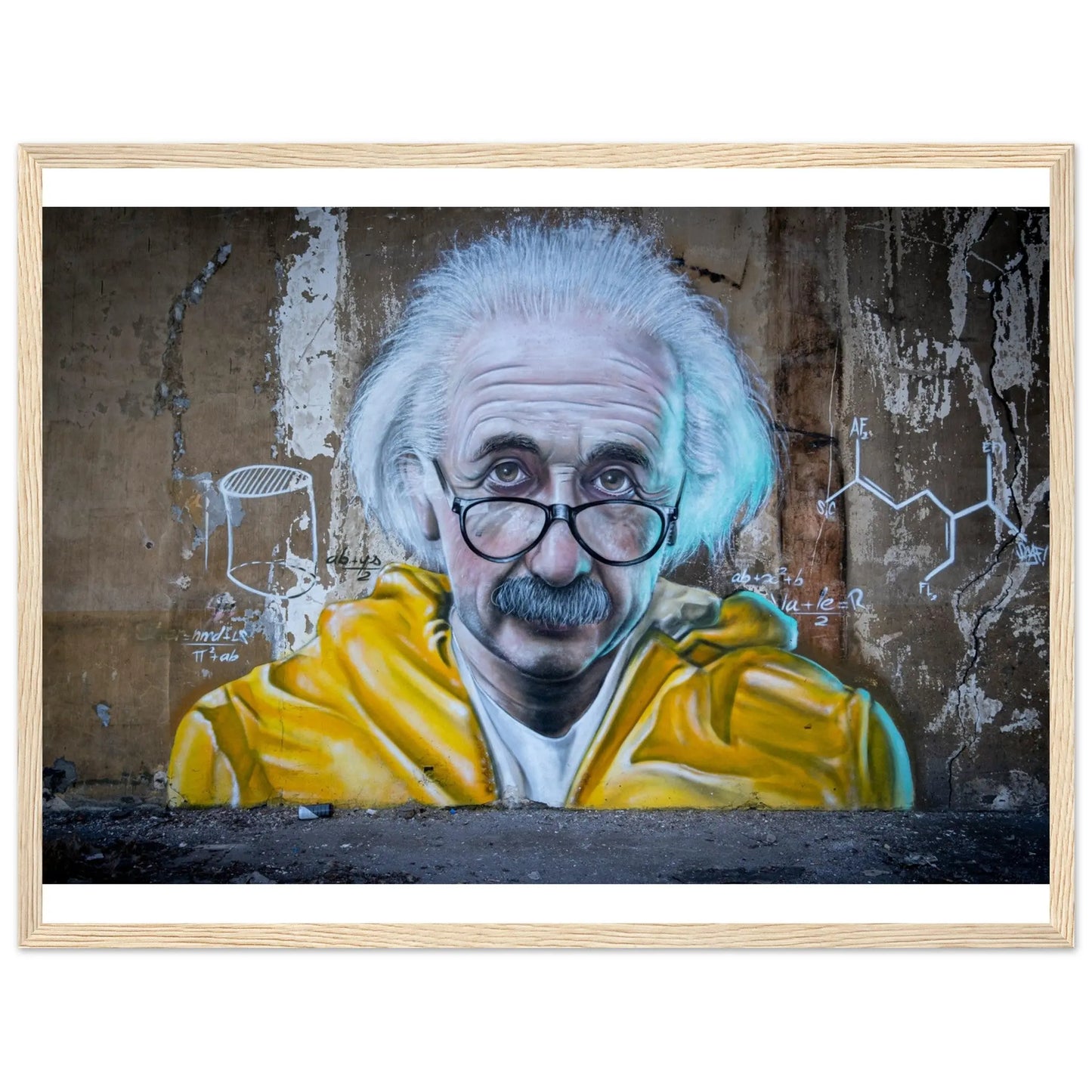 “Premium 🌿Earth-Conscious Pine Wall Art” - Graffiti Collections: Einstein - Canvas Wiggle