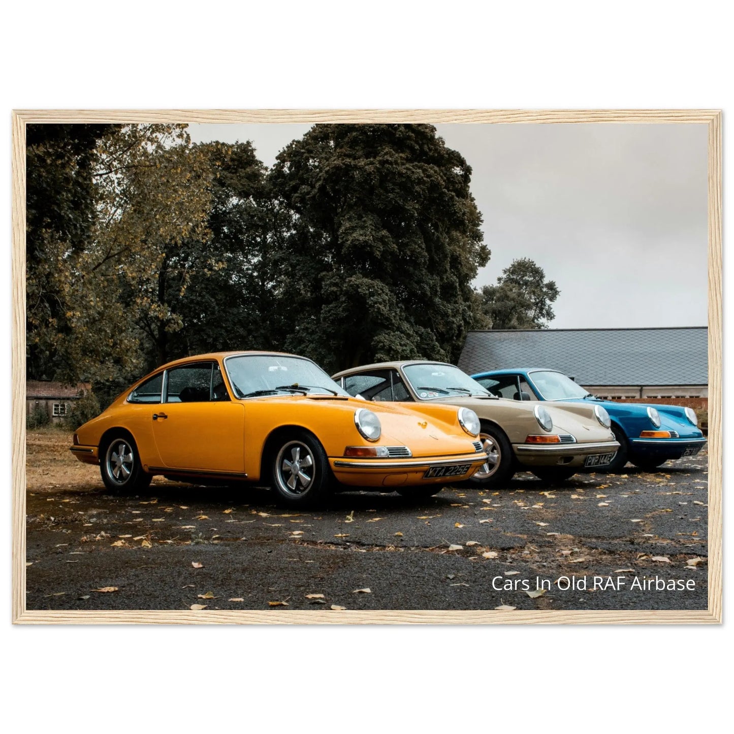 “Premium 🌿Earth-Conscious Pine Wall Art” - Retro Collections: Cars in Airbase - Canvas Wiggle