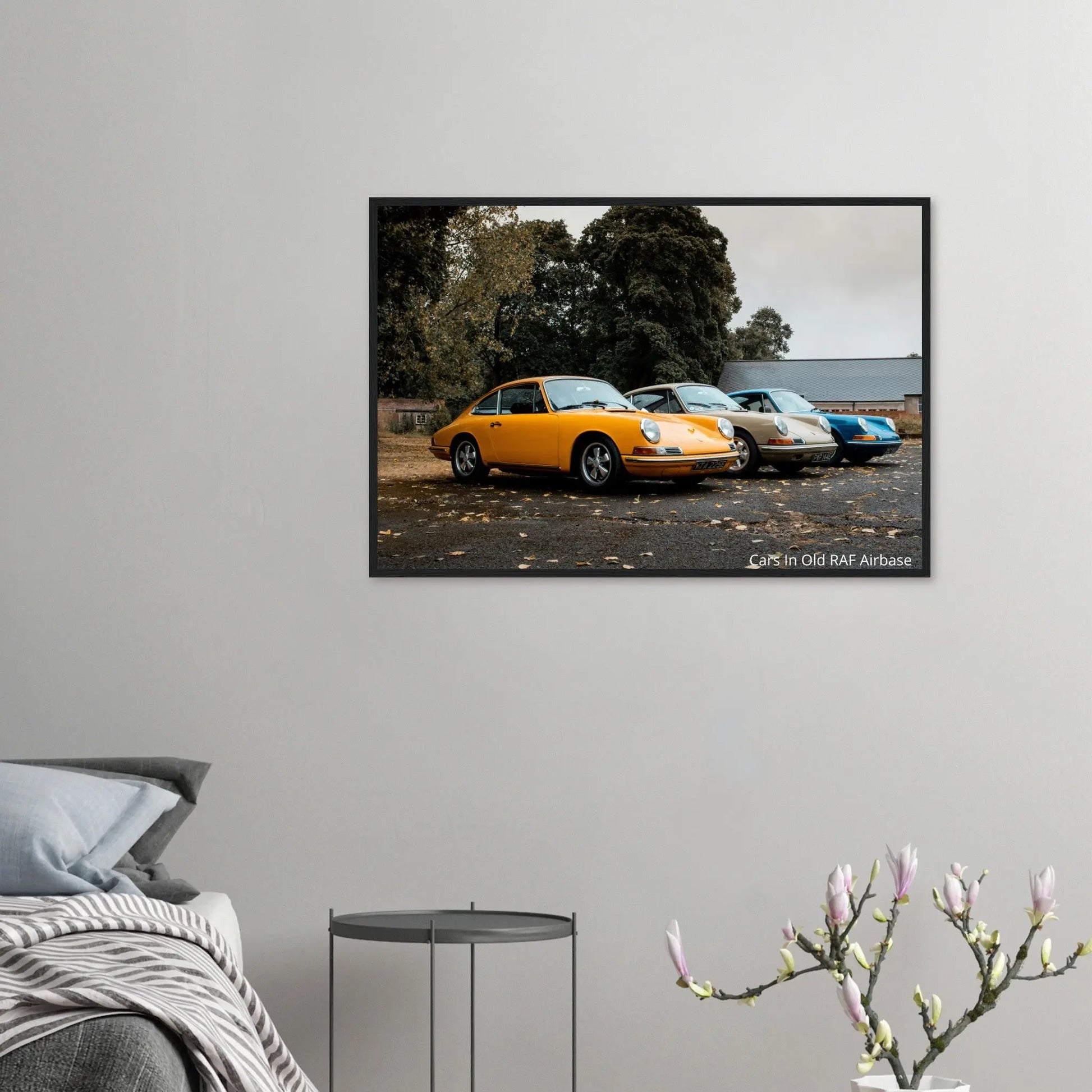 “Premium 🌿Earth-Conscious Pine Wall Art” - Retro Collections: Cars in Airbase - Canvas Wiggle