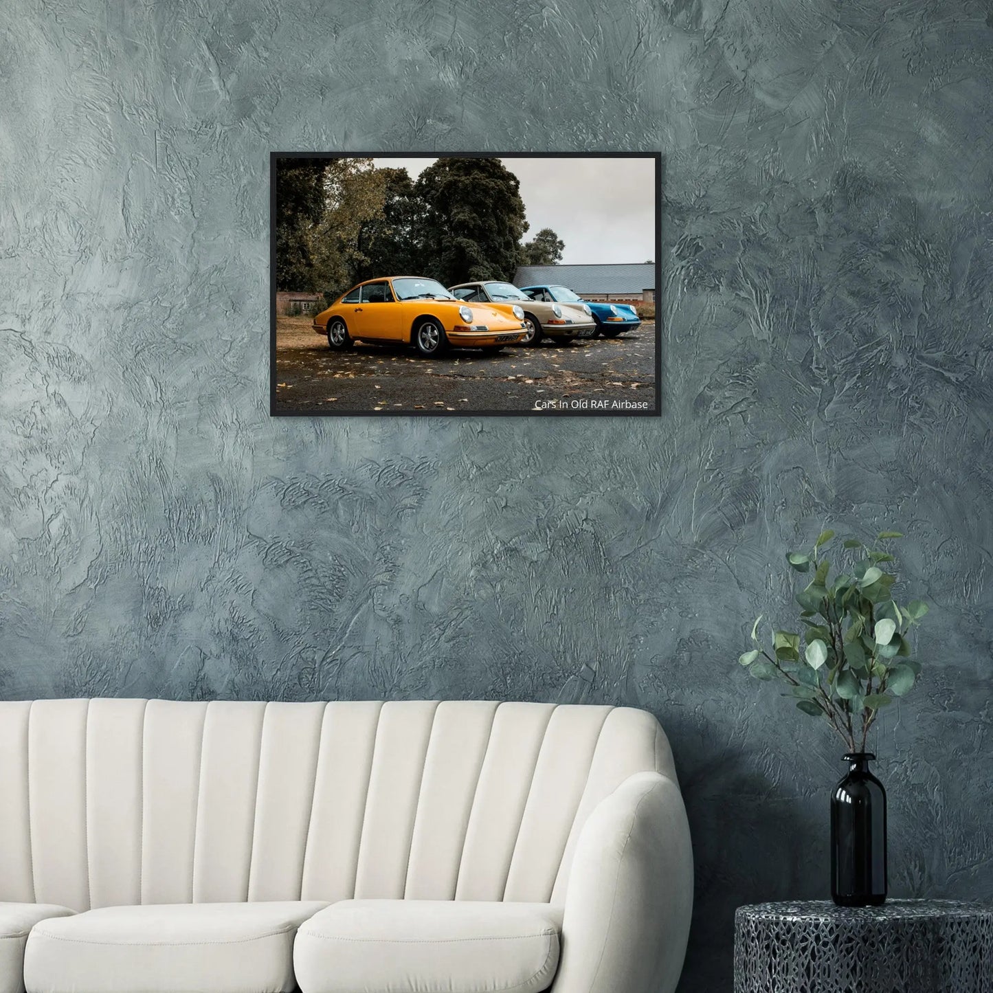 “Premium 🌿Earth-Conscious Pine Wall Art” - Retro Collections: Cars in Airbase - Canvas Wiggle