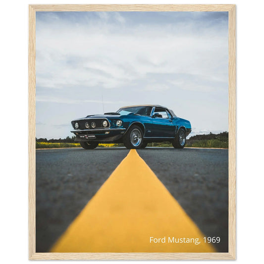 “Premium 🌿Earth-Conscious Pine Wall Art” - Retro Collections: Ford Mustang 1969 - Canvas Wiggle