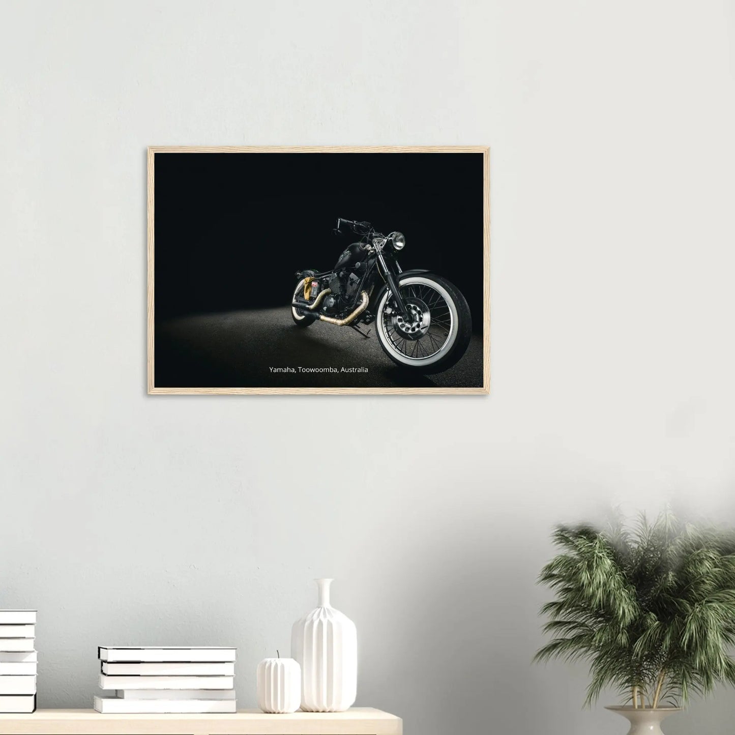 “Premium 🌿Earth-Conscious Pine Wall Art” - Retro Collections: Yamaha Bike - Canvas Wiggle