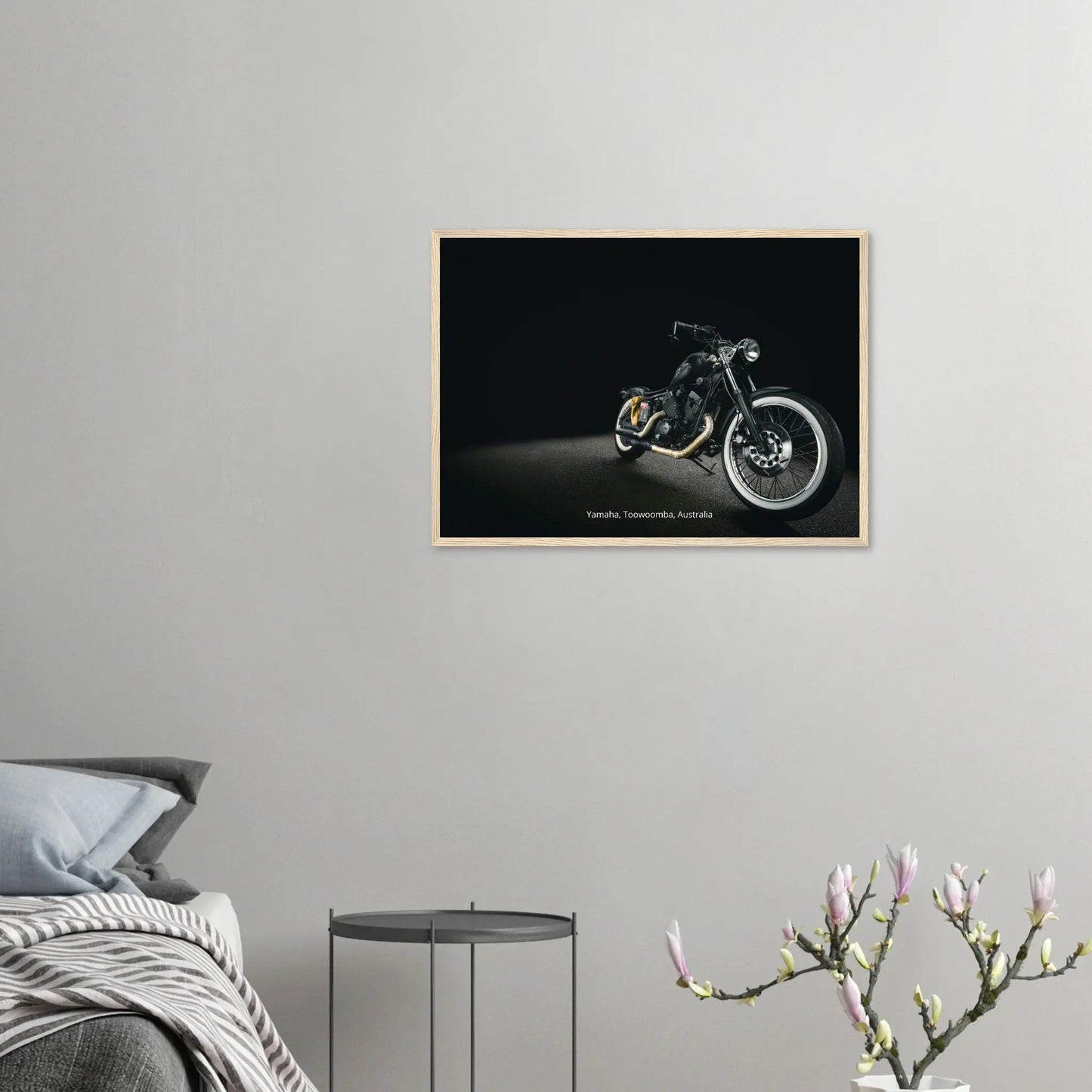 “Premium 🌿Earth-Conscious Pine Wall Art” - Retro Collections: Yamaha Bike - Canvas Wiggle