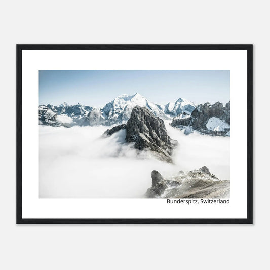 “Premium 🌿Earth-Conscious Pine Wall Art” - Untamed Nature Collections: Bunderspitz Peak, Switzerland - Canvas Wiggle