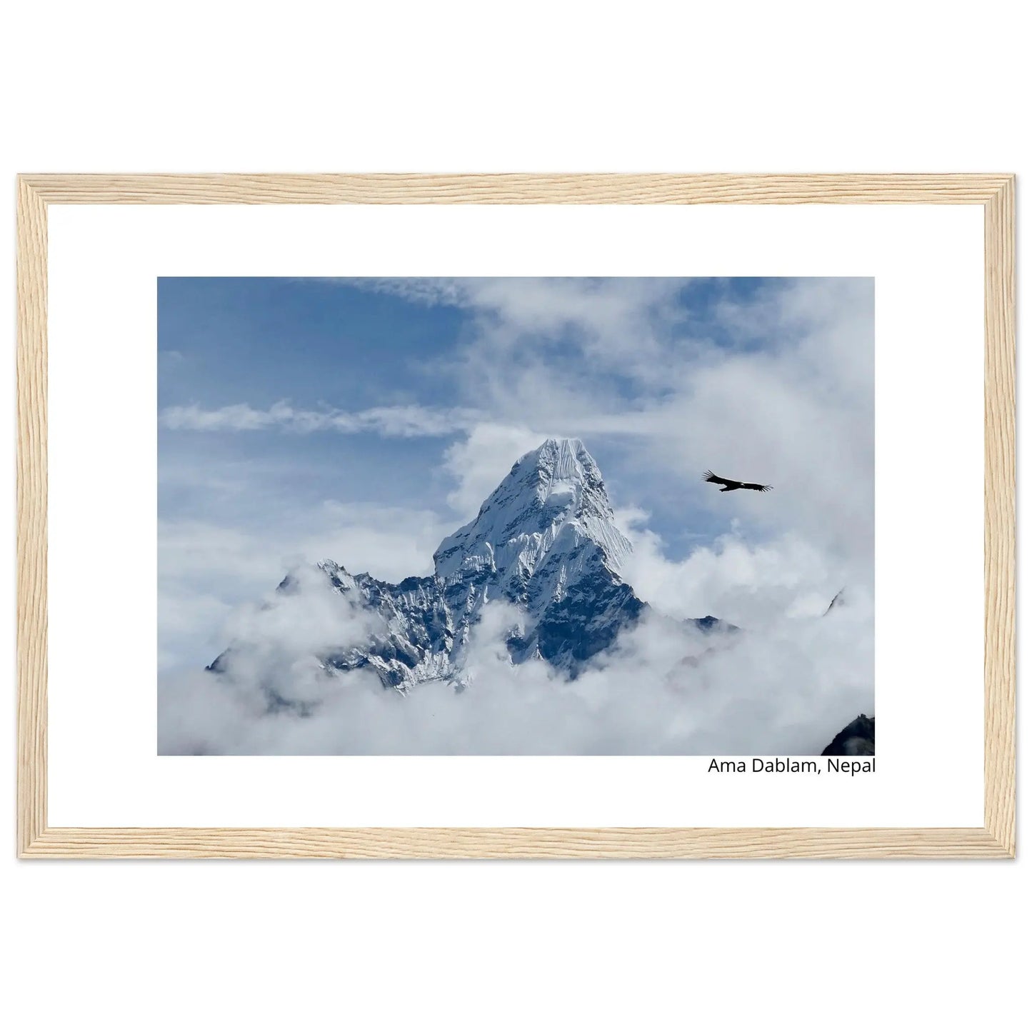 “Premium 🌿Earth-Conscious Pine Wall Art” - Untamed Nature Collections: Mt. Ama Dablam, Nepal - Canvas Wiggle