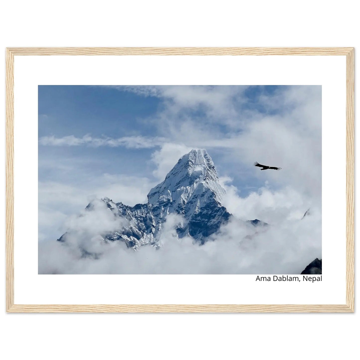 “Premium 🌿Earth-Conscious Pine Wall Art” - Untamed Nature Collections: Mt. Ama Dablam, Nepal - Canvas Wiggle