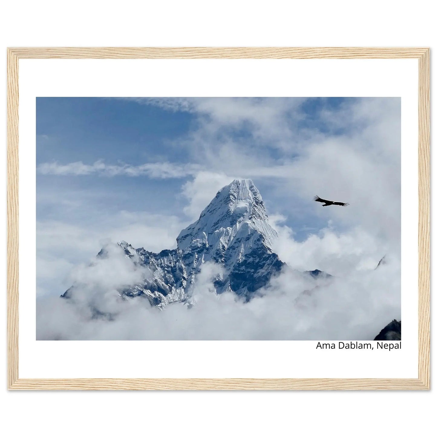 “Premium 🌿Earth-Conscious Pine Wall Art” - Untamed Nature Collections: Mt. Ama Dablam, Nepal - Canvas Wiggle